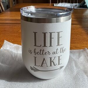 White Insulated Tumbler - Life is Better at the Lake